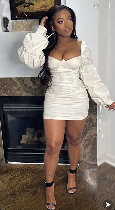 Sexy Solid Flounce Square Collar Pencil Skirt Dresses,Birthday Outfit Dress,White Homecoming Dress Y1902