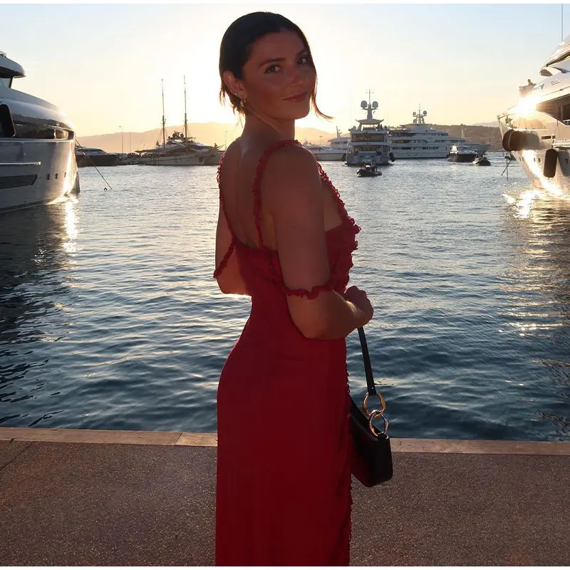 Elegant Red Sheath/Column Prom Dress,Vintage Prom Gown Y4609