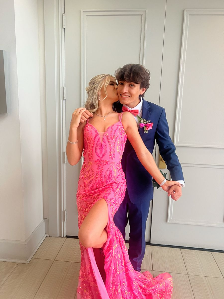Shiny Mermaid Prom Dress with Split Winter Formal Gown Y4173