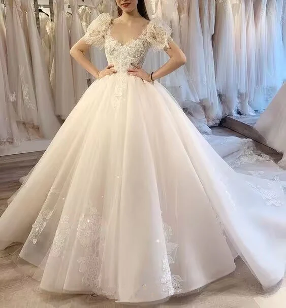 Elegant White Tulle Corset Prom Dress Lace Embroidery For Girls Y50