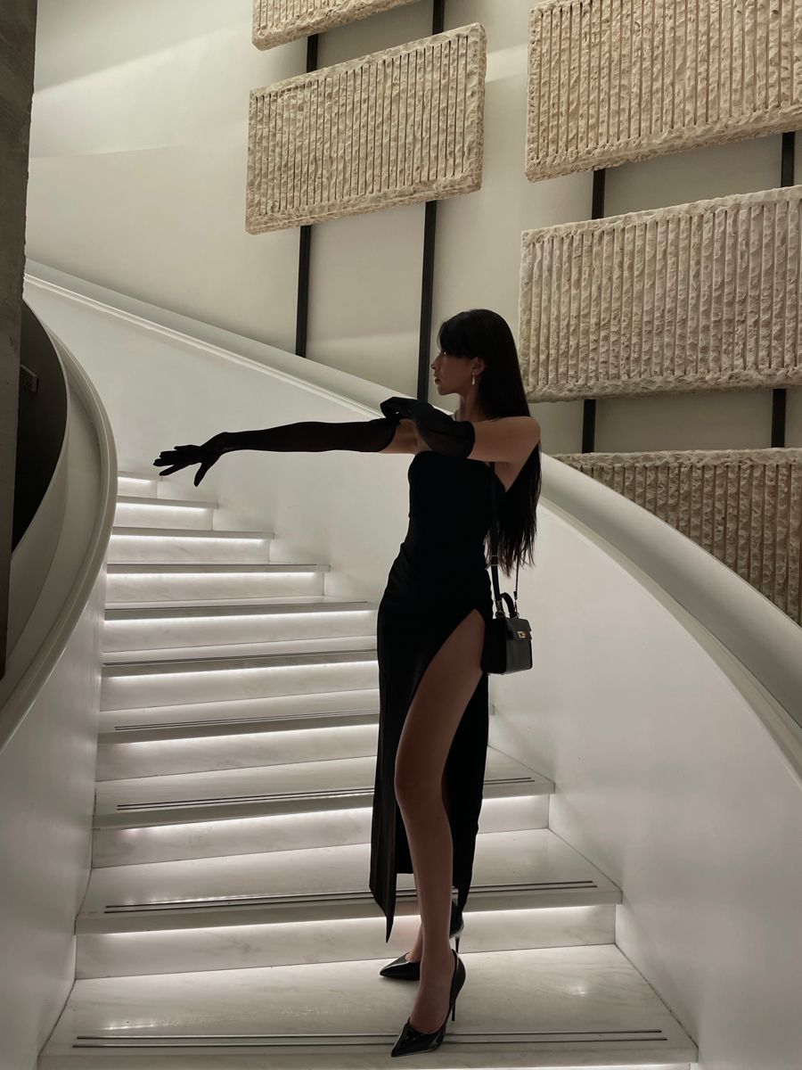 Sexy Black Strapless Prom Dress With Side Split Y4535