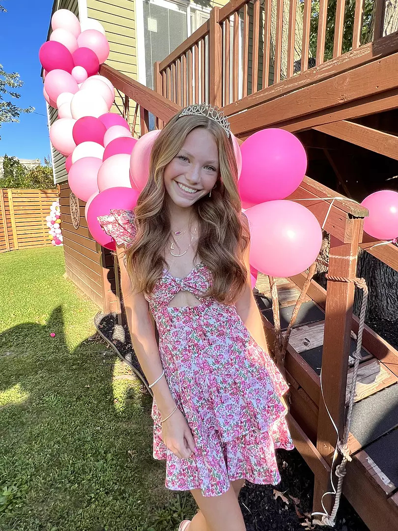 Summer Pink Floral Print Dress,Trendy Homecoming Dress Y2747