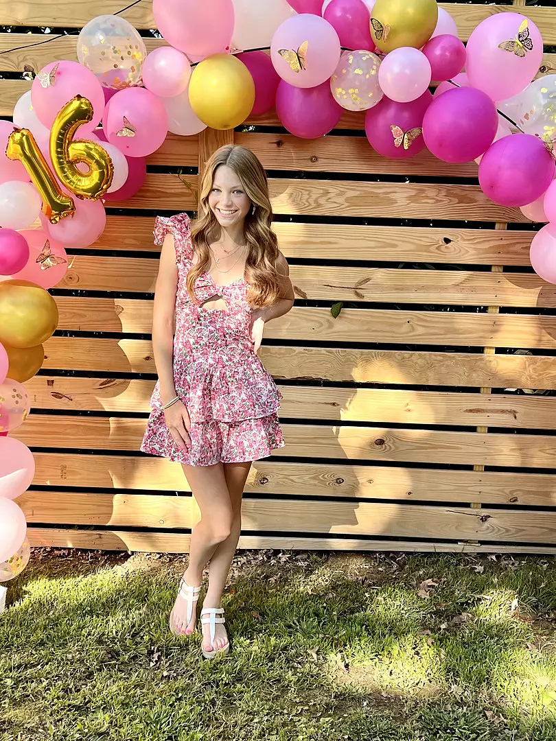 Summer Pink Floral Print Dress,Trendy Homecoming Dress Y2747