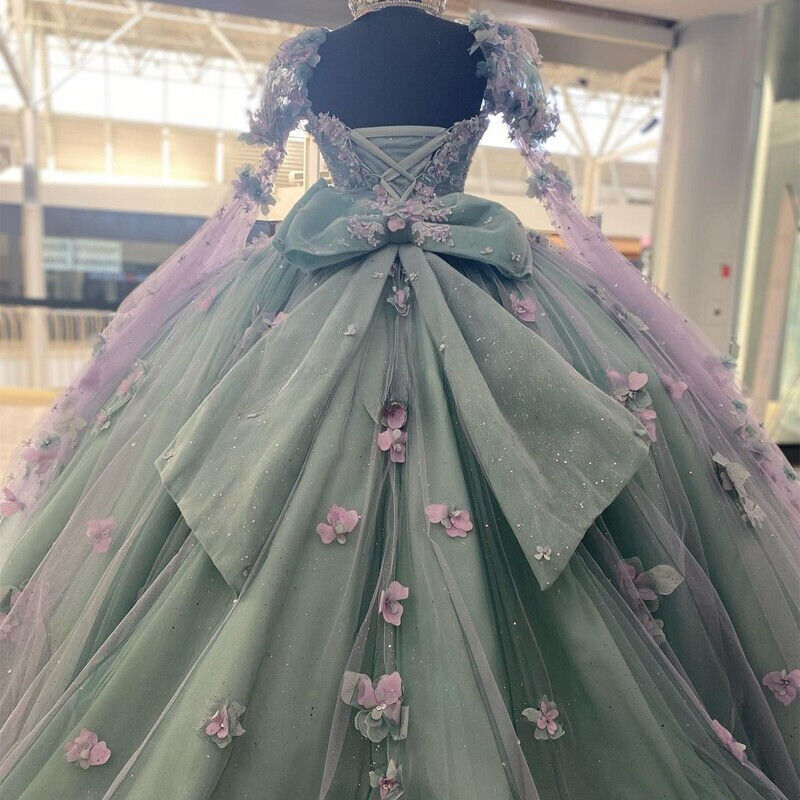 Princess Sweetheart Ball Gown Quinceanera Dresses Beaded Celebrity Party Gowns With 3D Flowers Y2982