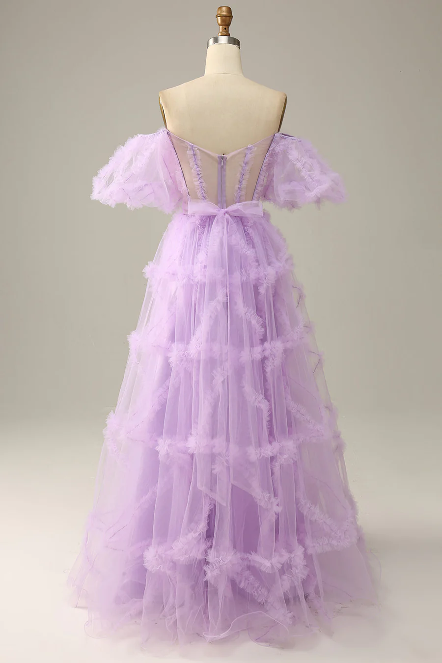 Fairytale Lavender Off the Shoulder Princess Gown,A-line Prom Dress Y6274