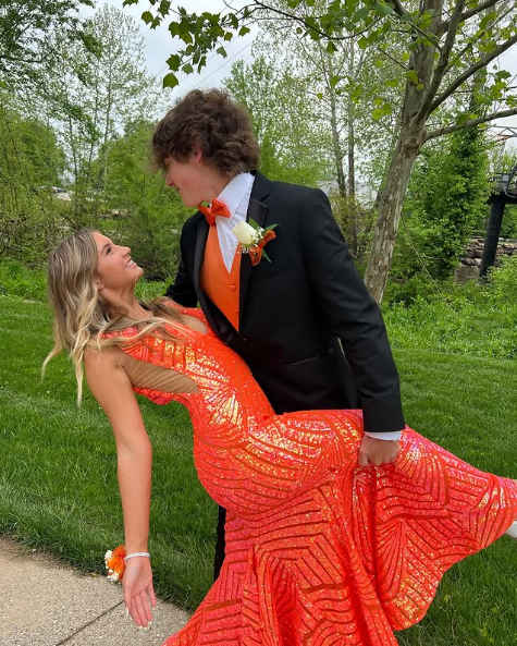 Elegant V Neck Sexy Sleeveless Mermaid Prom Dress,Orange Evening Dress Y5188