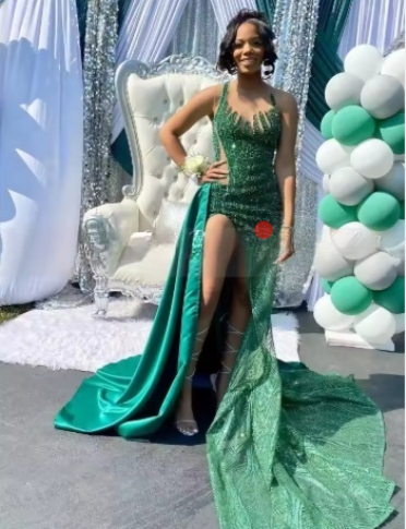Stunning Green Prom Dress For Black Girls Y4191