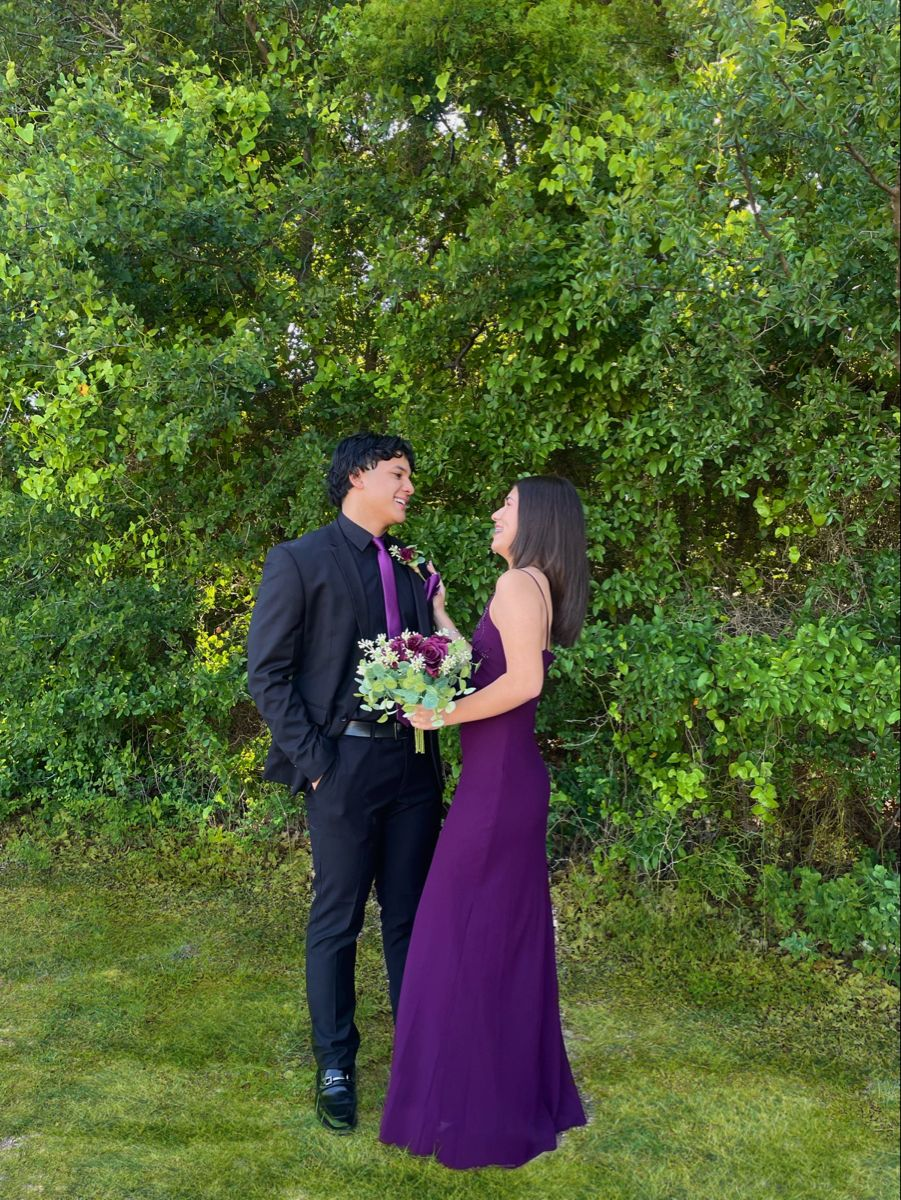 vintage prom dress eggplant dark purple senior junior prom dress Y4478