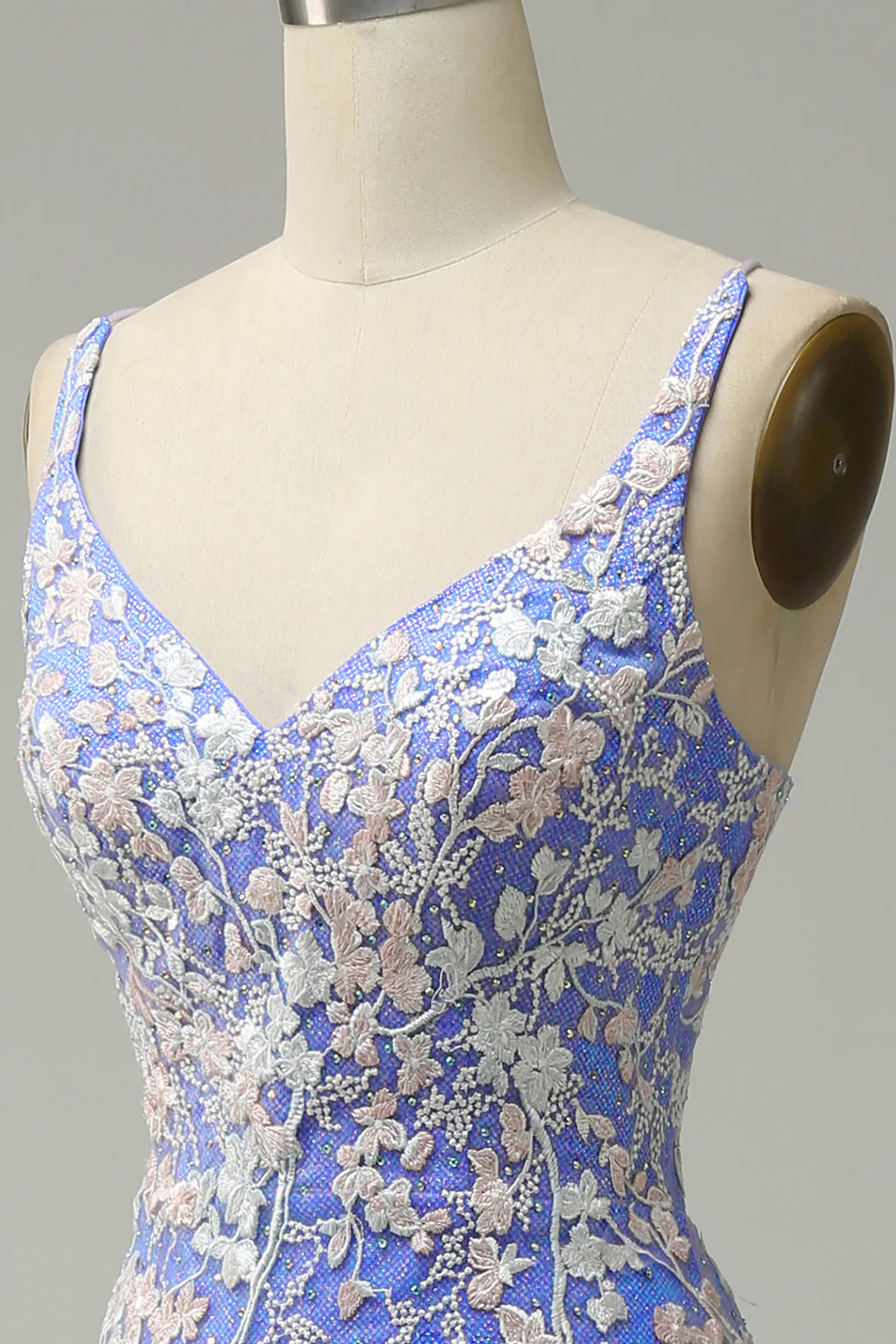 Stunning Mermaid V Neck Long Prom Dress with Appliques Beading Y4427