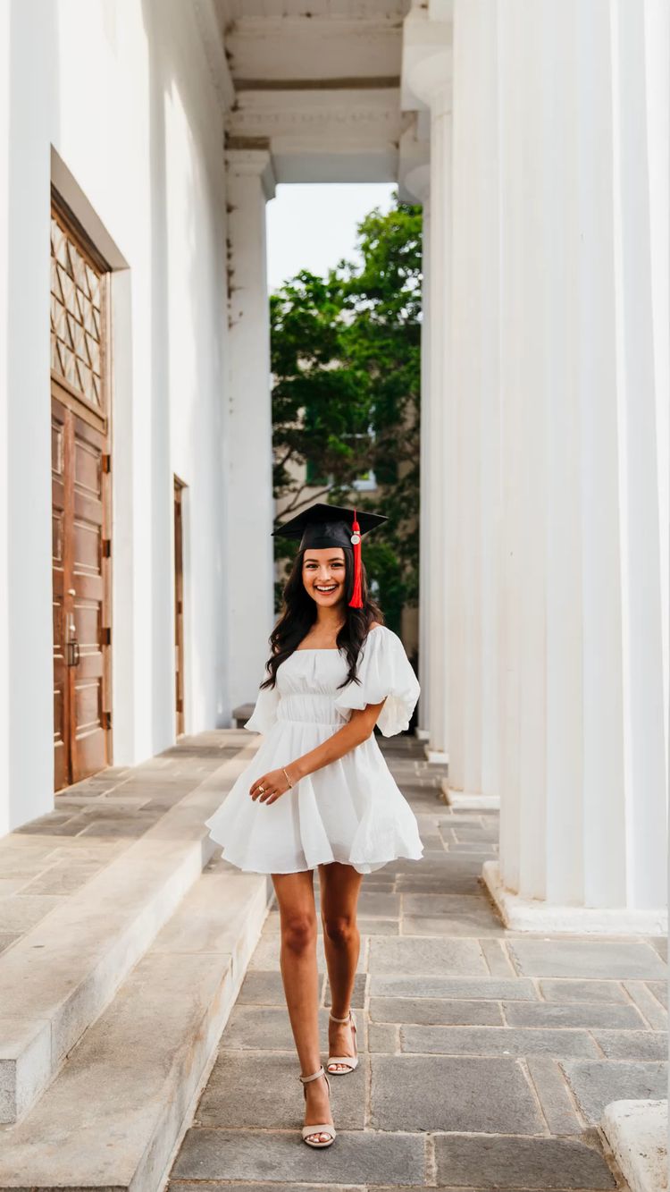White A-line Short Graduation Dress,White Homecoming Dress Y1843