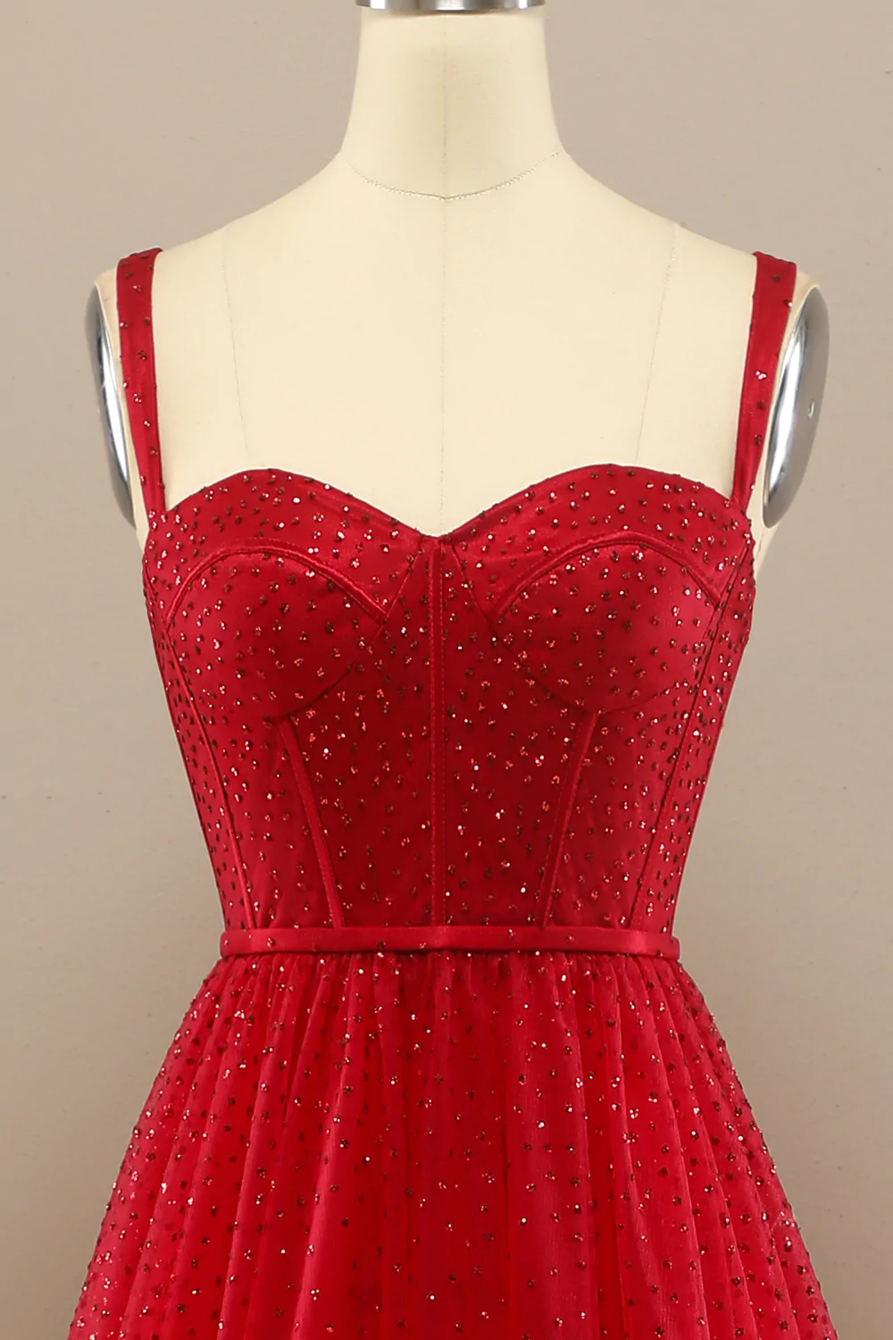 Beautiful Red Sweetheart Prom Dress with Beading Y802
