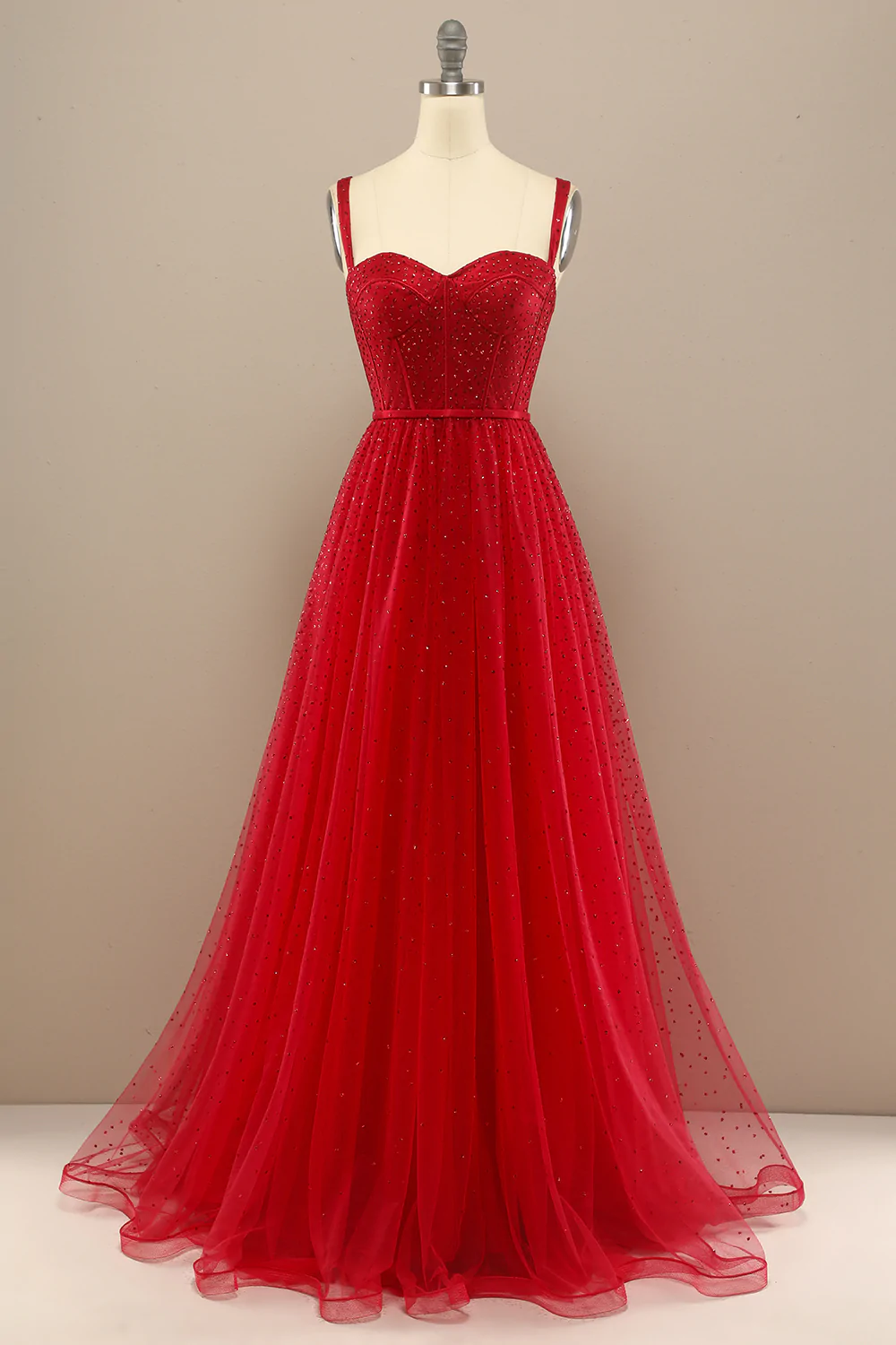 Beautiful Red Sweetheart Prom Dress with Beading Y802