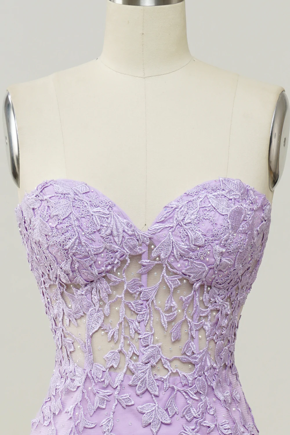 Purple Sweetheart Neck Mermaid Prom Dress With Appliques Y860