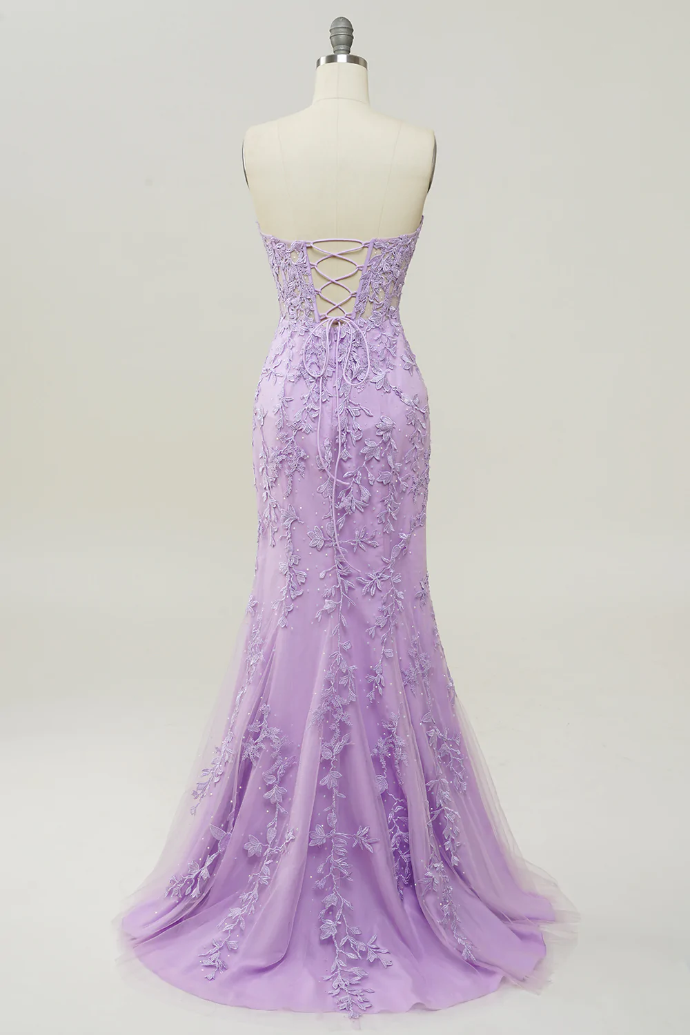 Purple Sweetheart Neck Mermaid Prom Dress With Appliques Y860