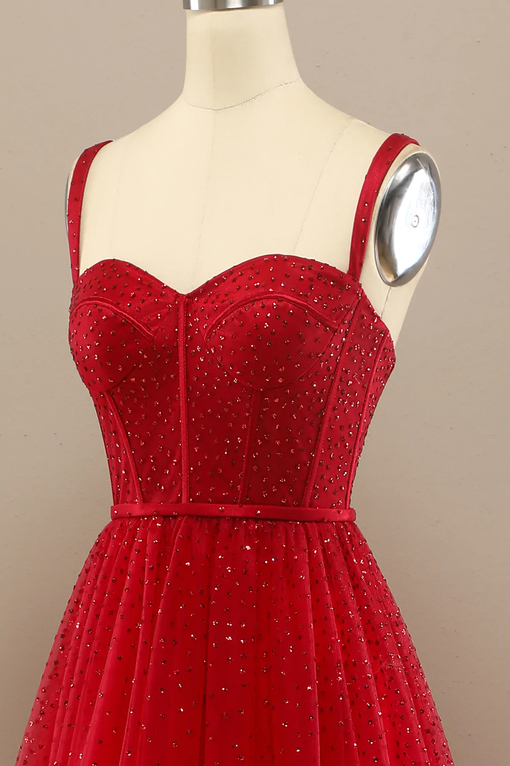 Beautiful Red Sweetheart Prom Dress with Beading Y802