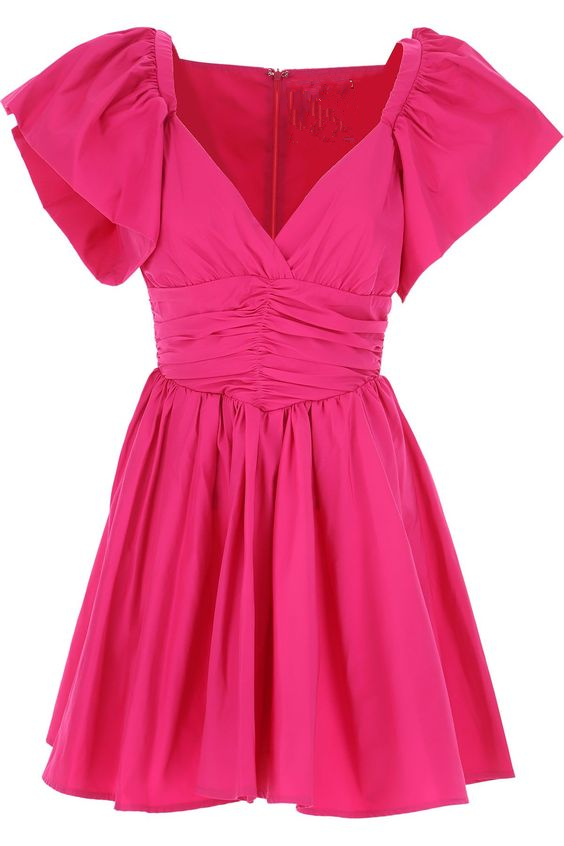 A-line Hot Pink Homecoming Dress,Fashion Outfit Dress,Y2530
