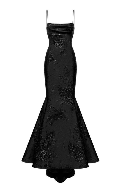 Classy Black Spaghetti Straps Mermaid Prom Dress,Black Evening Dress Y4509