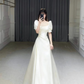 Retro Style White Satin Wedding Dress  Y4781