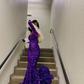 Sparkly Purple Sequins Mermaid Evening Dress,Glam Dress Y5834