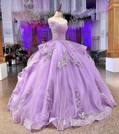 Purple Ball Gown Prom Dresses Long Sexy Prom Dress Y4366