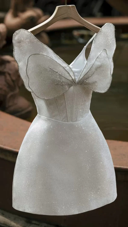 Unique Homecoming Dress, Princess Strapless Short Prom Dress Y2900