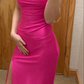Elegant Hot Pink Sheath Prom dress With Split,Graduation Dress Y4499