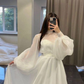 Beautiful A line White Tulle Wedding Dresses With Long Sleeves Y5572