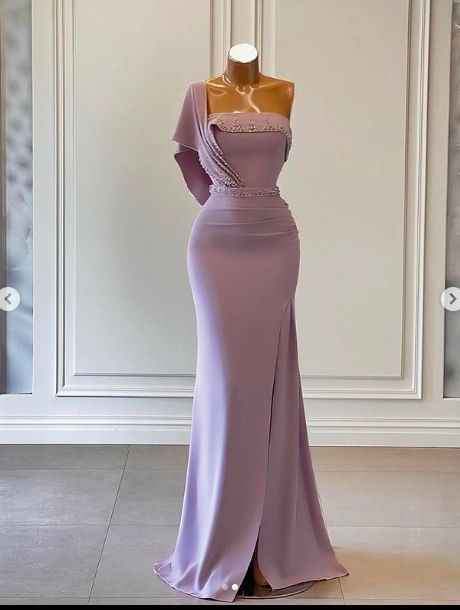 Mermaid Prom Dresses, One Shoulder Prom Dresses, Arabic Evening Dresses Y4069