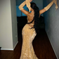 Charming Red Sequin Sheath Prom Dress,Red Evening Dress Y4701