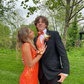 Elegant V Neck Sexy Sleeveless Mermaid Prom Dress,Orange Evening Dress  Y5188