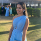 Elegant One Shoulder Blue Tulle Prom Dress,Blue Wedding Guest Dress Y4985