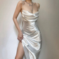 Elegant White Straps Sheath Prom Evening Dress Y7727