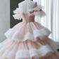 Fairy Tulle Pleated Layered Ball Gown Sweet Quinceanera Dress Y7702