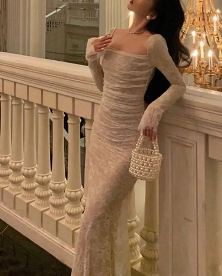 Vintage Mermaid Lace Prom Dress Elegant Apricot Square Collar Evening Party Gown Y7572