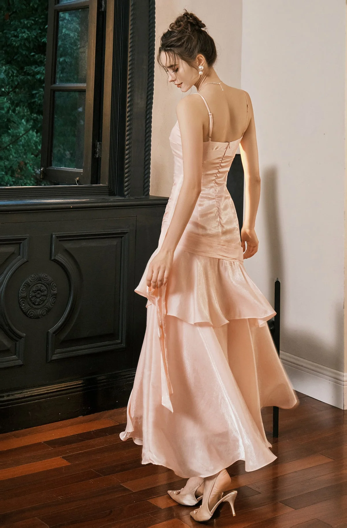 Sweet Pink Sweetheart Straps Mermaid Evening Dress, Satin Long Prom Dress Y8092