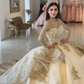 Champagne Ruffle Ball Gowns Quinceanera Dresses Sequin Beading Appliques Long Sleeve Formal Prom Princess Dress Y4952