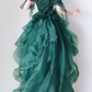 Stunning Green A-line Flower Prom Dress Masquerade Dress Y4810