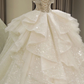 Off Shoulder Wedding Dresses, Large Trailing Princess Tail Dress, Backless White Wedding Dress Y6868