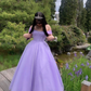 Elegant Off Shoulder Lilac Long Prom Dress, Off the Shoulder Lilac Formal Dress Y4681