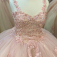 Quinceanera Sweet Tulle Ball Gown 16 Lace Pink Party Flower Sparkly Prom Dress Y3027
