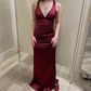 Strappy-Back Satin Evening Gown Charming Formal Gown Y2927