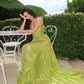 Sexy Green Long Prom Dress Spaghetti Straps Evening Gown Y7925