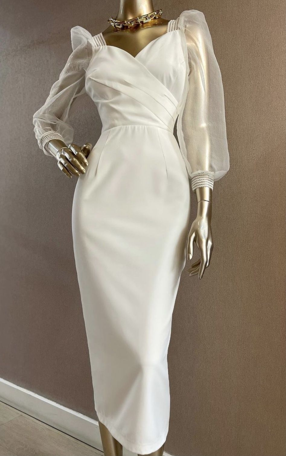 Lantern sleeve vintage style party midi prom dress, cocktail long sleeve pencil dress Y3068