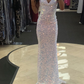 Gorgeous mermaid white sequin long prom dresses formal dresses Y4806