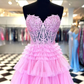 A Line Sweetheart Homecoming Dress with Ruffles Y2828