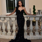 Sexy Mermaid Glitter Prom Dress Long Evening Gowns Black Women Formal Dresses Y4199