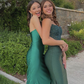 Mermaid Spaghetti Straps Satin Green Prom Dress,Different Style Prom Gown Y4125