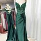 Mermaid Straps Ruched Prom Dress with Slit / Custom Y6303