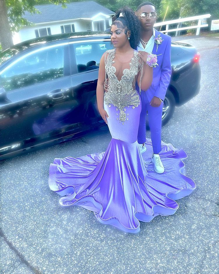 Purple Mermaid Long Prom Dress,Charming Purple Formal Gown  Y2314