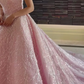 New Arrival Pink Straps Sequin Beaded Long Ball Gown Formal Occasion Gowns Y4918